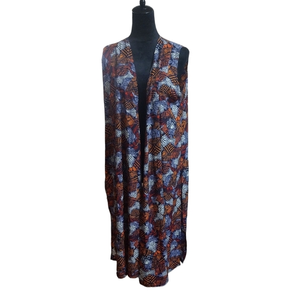 LuLaRoe Jackets & Blazers - LulaRoe Printed Polyester Joy Vest Coverup Size M!